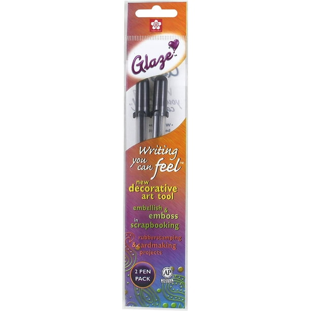 2-Piece Gloss Black Glossy Ink Pen Set 3-Dimensional